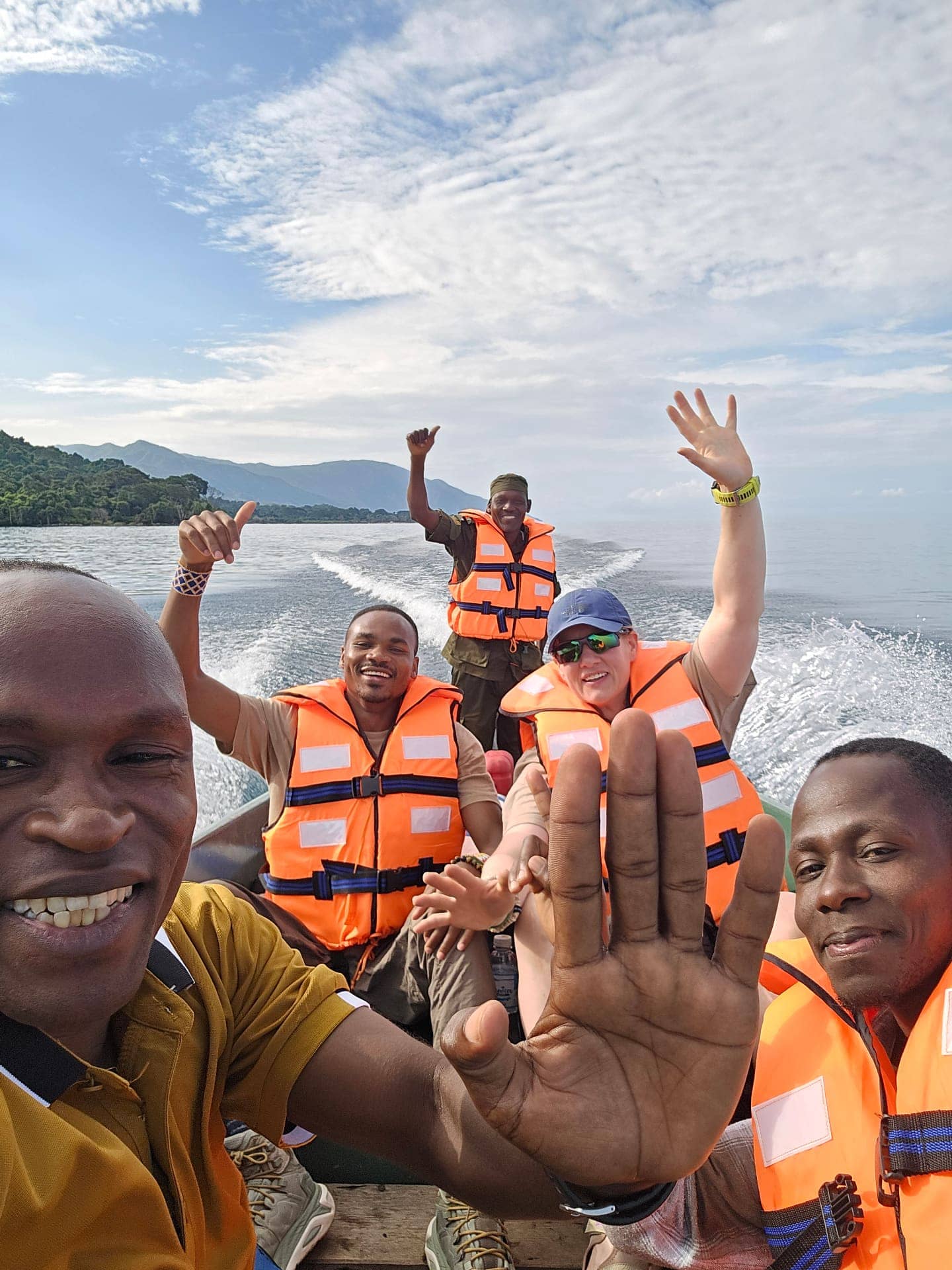 Western Bridge Africa team on Lake Tanganyika boat transfer