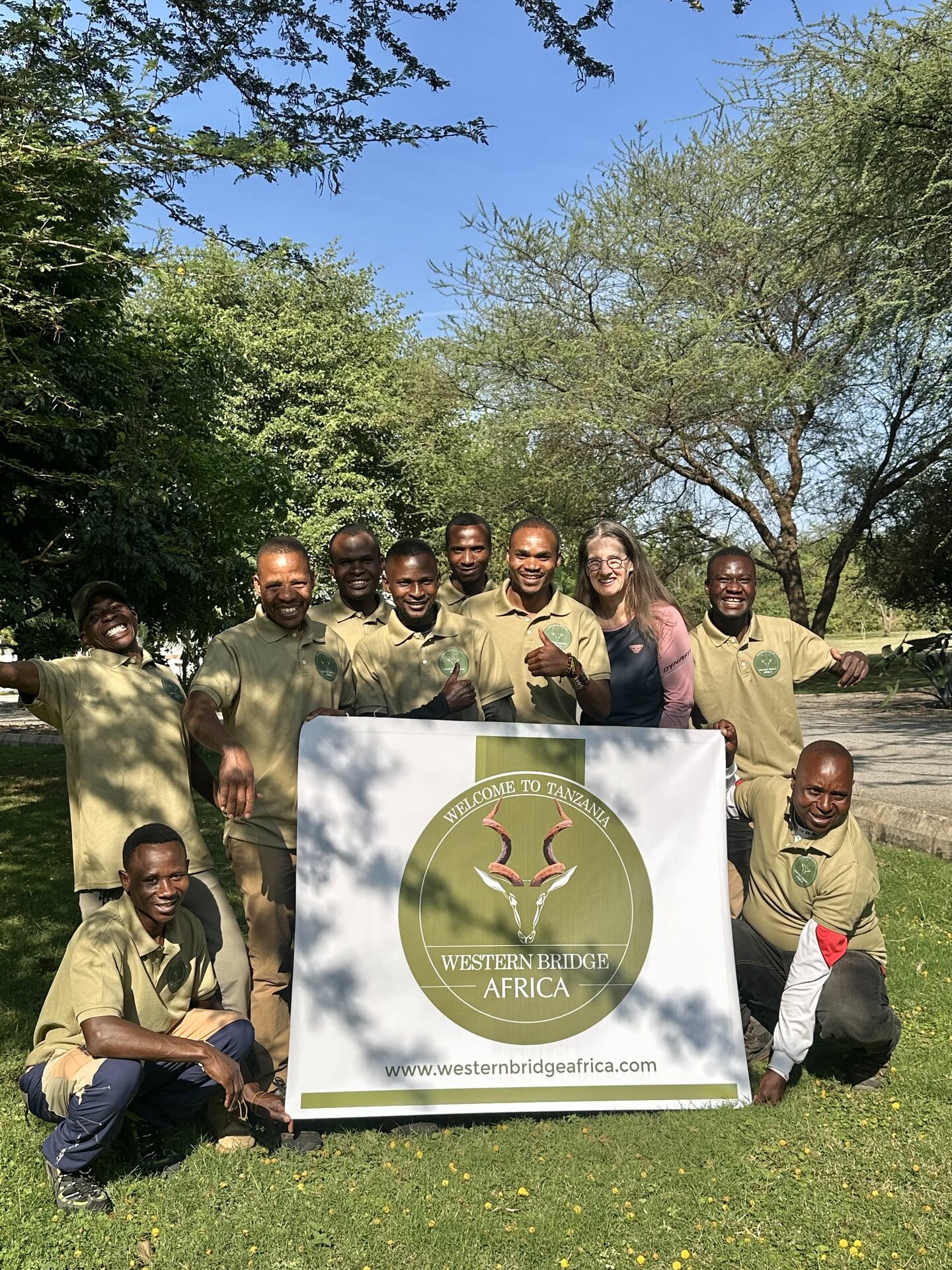 Western Bridge Africa guides and guest in Tanzania